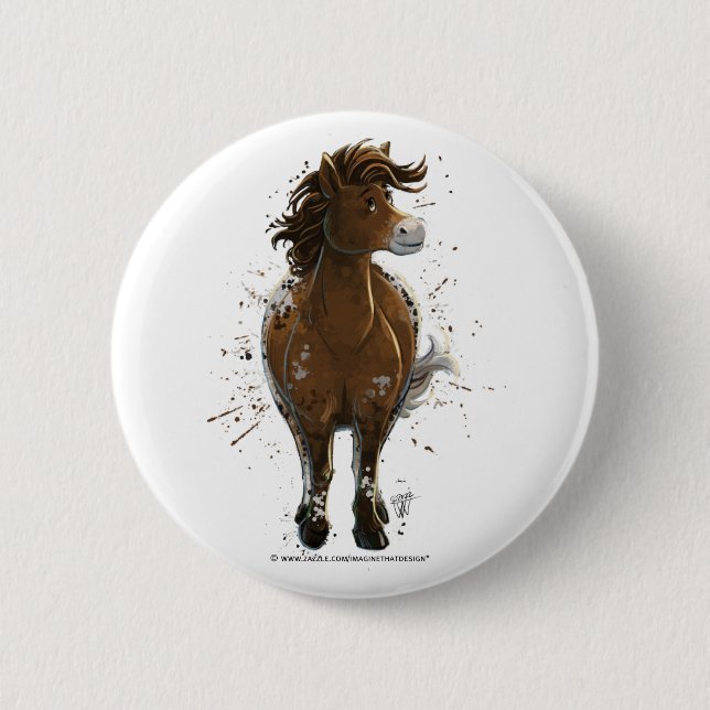 Badge Rond 5 Cm Appaloosa Pony (Devant)