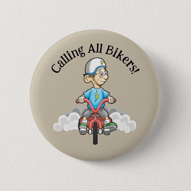 Badge Rond 5 Cm Appel à tous les Bikers Anniversaire (Devant)