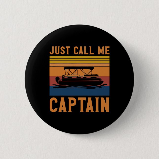 Badge Rond 5 Cm Appelez-Moi Simplement Capitaine Cadeau d'ancre de (Devant)