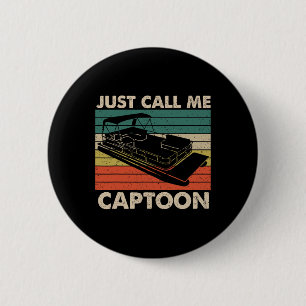 Badge Rond 5 Cm Appelez-Moi Simplement Captoon Capitaine de Bateau