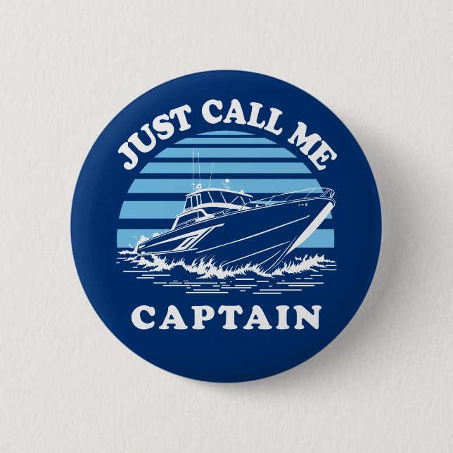 Badge Rond 5 Cm Appelle-moi capitaine | Citation de marin (Devant)