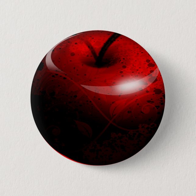 Badge Rond 5 Cm Apple brillant rouge - fruit défendu (Devant)