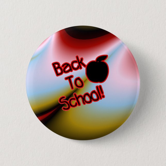 Badge Rond 5 Cm Apple et retour à l'école - (Devant)