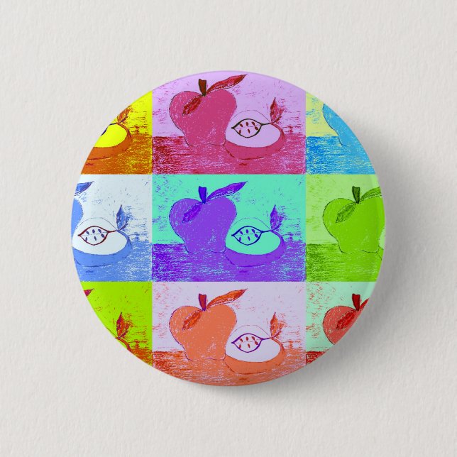 Badge Rond 5 Cm Apple pop art (Devant)