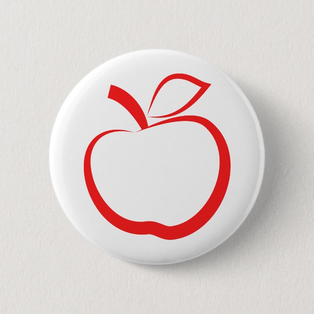 Badge Rond 5 Cm Apple rouge (Devant)