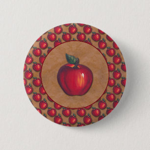 Badge Rond 5 Cm Apple rouge brunissent