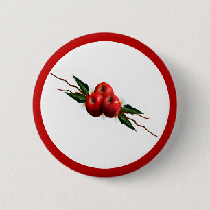Badge Rond 5 Cm Apples aquarelles
