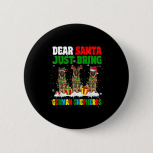 Badge Rond 5 Cm Apportez simplement des chiens de Noël trois renne
