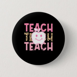 Badge Rond 5 Cm Appréciation de l'enseignant léopard Enseigner ave