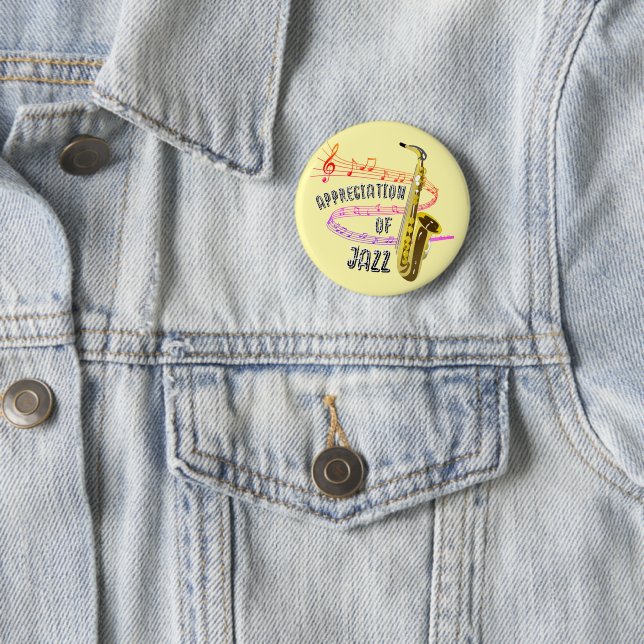 Badge Rond 5 Cm Appréciation du Jazz International (En situation)