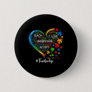 Badge Rond 5 Cm Apprendre Accepter Comprendre Amour Enseignant Coe