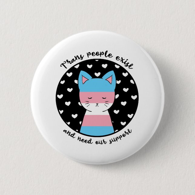 Badge Rond 5 Cm Appui Kitty de transsexuel (Devant)