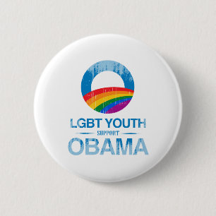 Badge Rond 5 Cm APPUI OBAMA Vintage.png de la JEUNESSE de LGBT