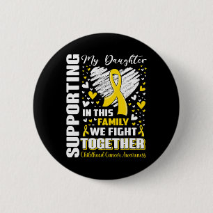 Badge Rond 5 Cm Appuyer ma fille Sensibilisation au cancer de l'en