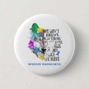 Badge Rond 5 Cm Apraxia Sensibilisation Ribbon Support Cadeaux