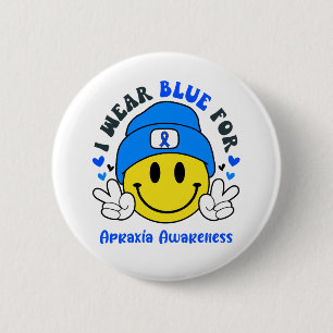 Badge Rond 5 Cm Apraxia Sensibilisation Ribbon Support Cadeaux