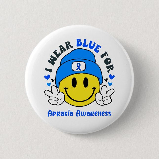 Badge Rond 5 Cm Apraxia Sensibilisation Ribbon Support Cadeaux (Devant)