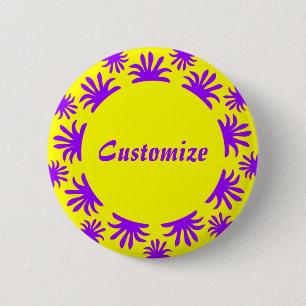 Badge Rond 5 Cm Après-midi du Modèle des Triffids - Jaune