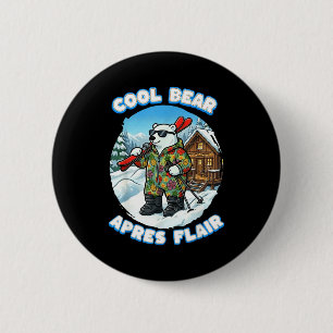 Badge Rond 5 Cm Après-ski décontracté ours polaire de ski cool asp