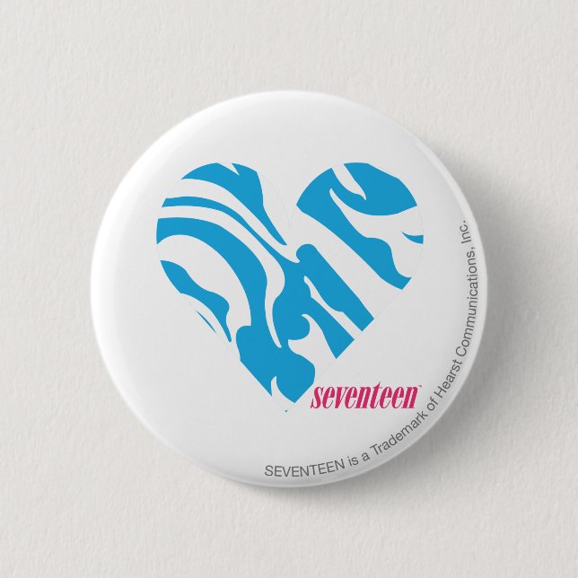 Badge Rond 5 Cm Aqua 2 de zèbre (Devant)