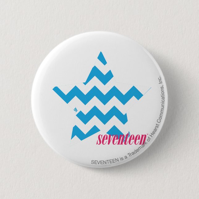 Badge Rond 5 Cm Aqua 2 de zigzag (Devant)