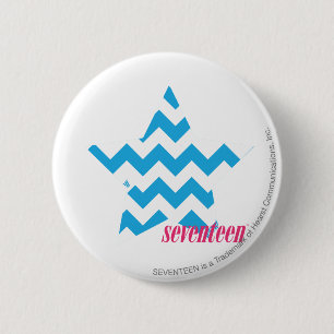 Badge Rond 5 Cm Aqua 2 de zigzag
