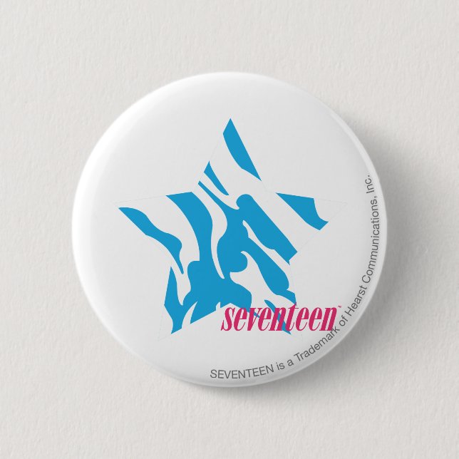 Badge Rond 5 Cm Aqua 3 de zèbre (Devant)