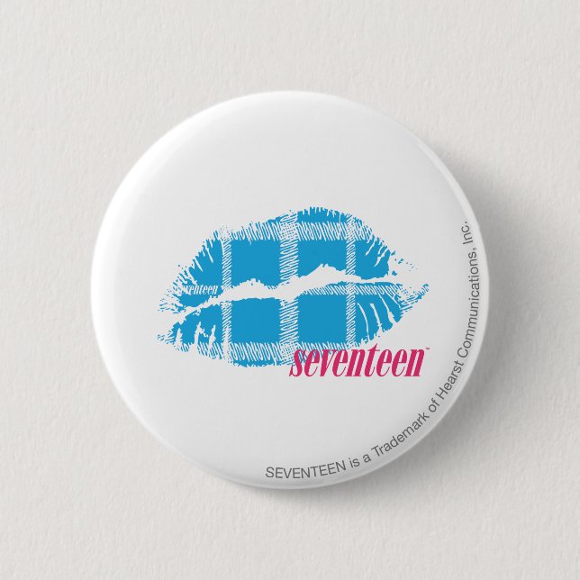 Badge Rond 5 Cm Aqua de plaid (Devant)