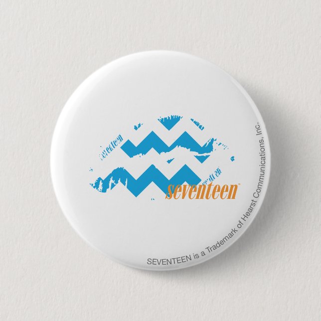 Badge Rond 5 Cm Aqua de zigzag (Devant)