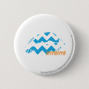 Badge Rond 5 Cm Aqua de zigzag