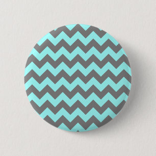 Badge Rond 5 Cm Aqua et Grey Zigzag