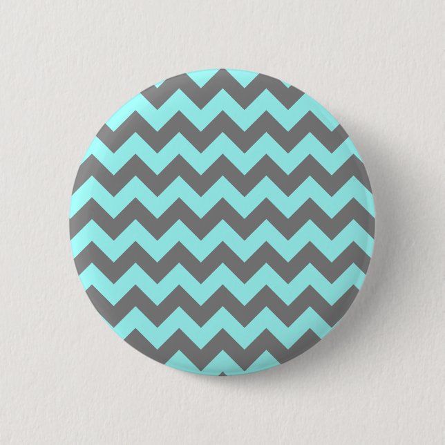 Badge Rond 5 Cm Aqua et gris zigzag (Devant)