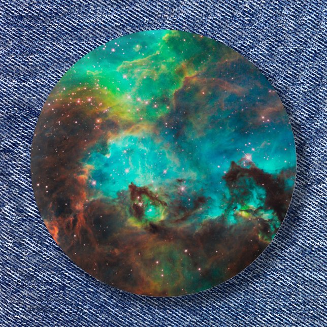 Badge Rond 5 Cm Aqua Green Star Cluster Photo spatiale (Aqua Green Star Cluster Space Photo Pinback Button)