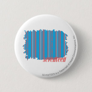 Badge Rond 5 Cm Aqua mince 4 de rayures