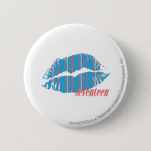 Badge Rond 5 Cm Aqua mince de rayures