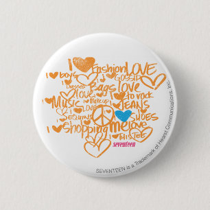Badge Rond 5 Cm Aqua/orange de graffiti