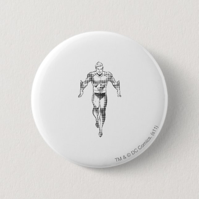 Badge Rond 5 Cm Aquaman tourne à BW (Devant)