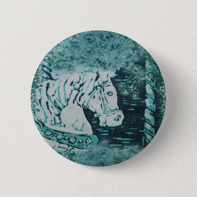 Badge Rond 5 Cm Aquamarine du carrousel (Devant)