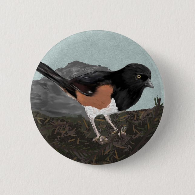 Badge Rond 5 Cm Aquarelle Bouton de la pointe est (Devant)