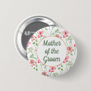 Badge Rond 5 Cm Aquarelle colorée Fleur sauvage Mère de la chambre