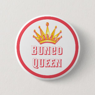 Badge Rond 5 Cm Aquarelle dorée Bunco Queen Gold