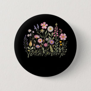 Badge Rond 5 Cm Aquarelle Fleur Anti Trump Démocrate Président Li