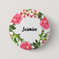 Aquarelle Fleurs roses Circle Conception de courro