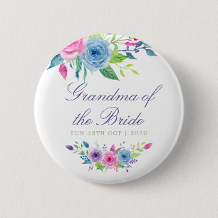Badge Rond 5 Cm Aquarelle Mariage de la mariée