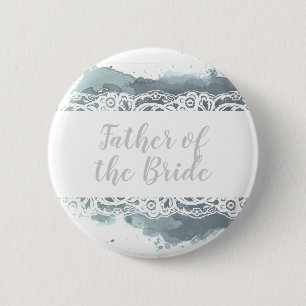 Badge Rond 5 Cm Aquarelle Mer-Grise - texte de coutume de jeune