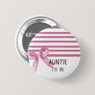 Badge Rond 5 Cm Aquarelle mignonne Baby shower Bow rose Tante à êt