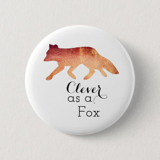 Badge Rond 5 Cm Aquarelle typographique Fox