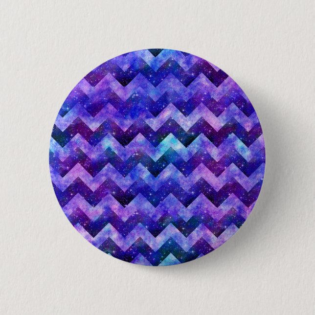 Badge Rond 5 Cm Aquarelle violette Starry Galaxy Chevron (Devant)