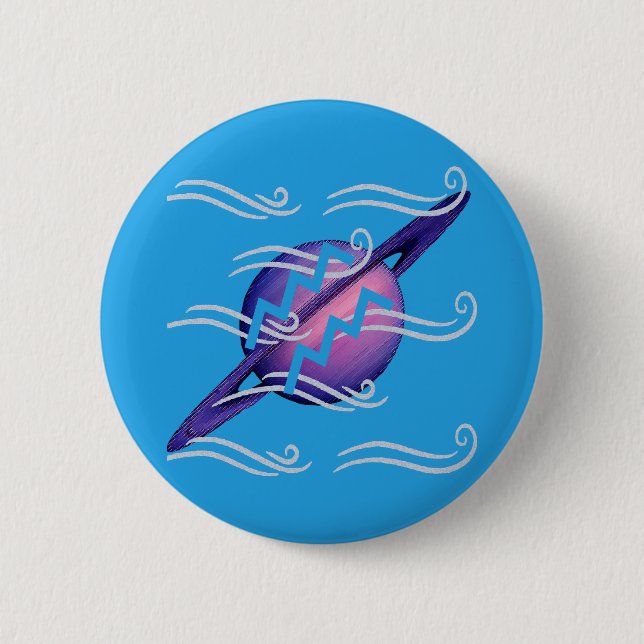 Badge Rond 5 Cm Aquarius (Devant)