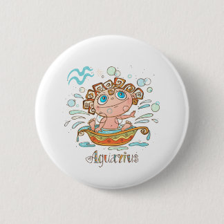 Badge Rond 5 Cm Aquarius Cartoon Baby